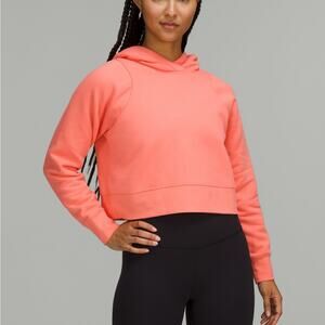 Lululemon Loungefly Cropped Hoodie Raspberry Cream Pink Oversized Size 6
